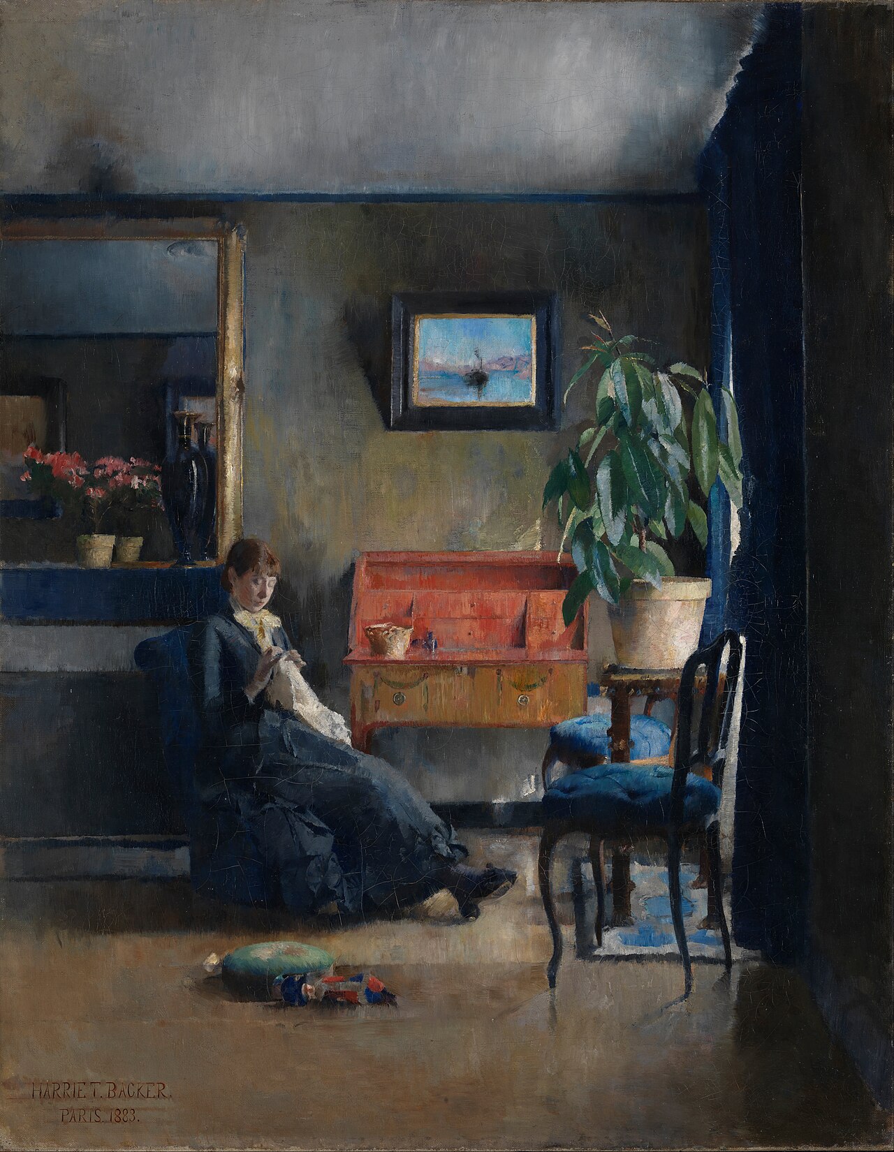 Harriet Backer, Blue Interior, 1883